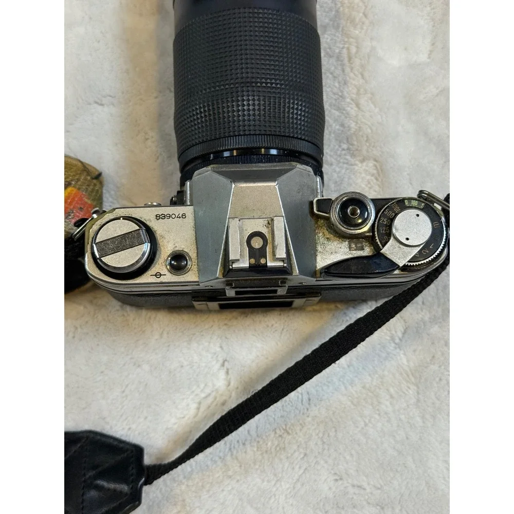 Canon AE-1 35mm SLR Film Camera with Vivitar 70-200mm f3.8 Macro Zoom Lens